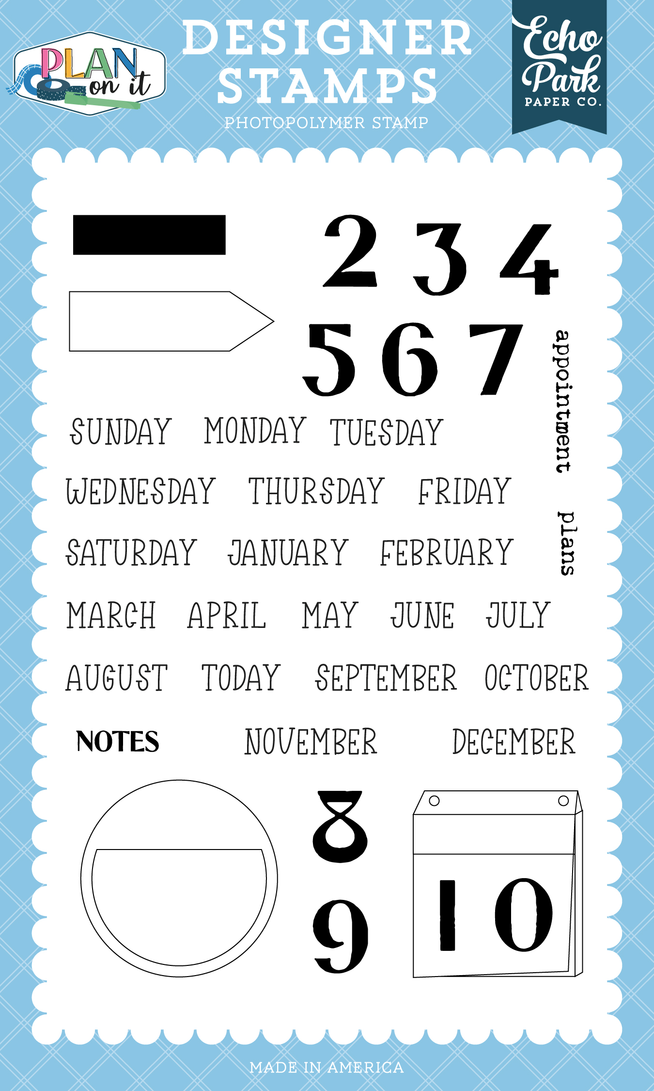 Echo Park Plan On It Stamp Calendar Memo