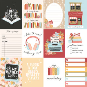 Echo Park Bookish 12X12 3X4 Journaling Cards