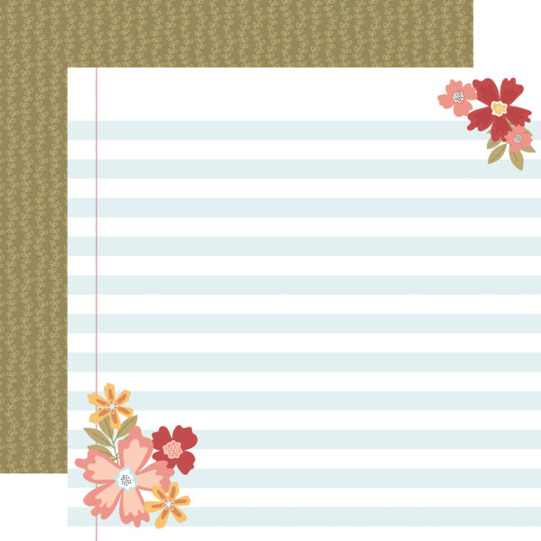 Echo Park Bookish 12X12 Lined Paper Layout