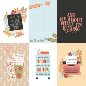Echo Park Bookish 12X12 4X6 Journaling Cards