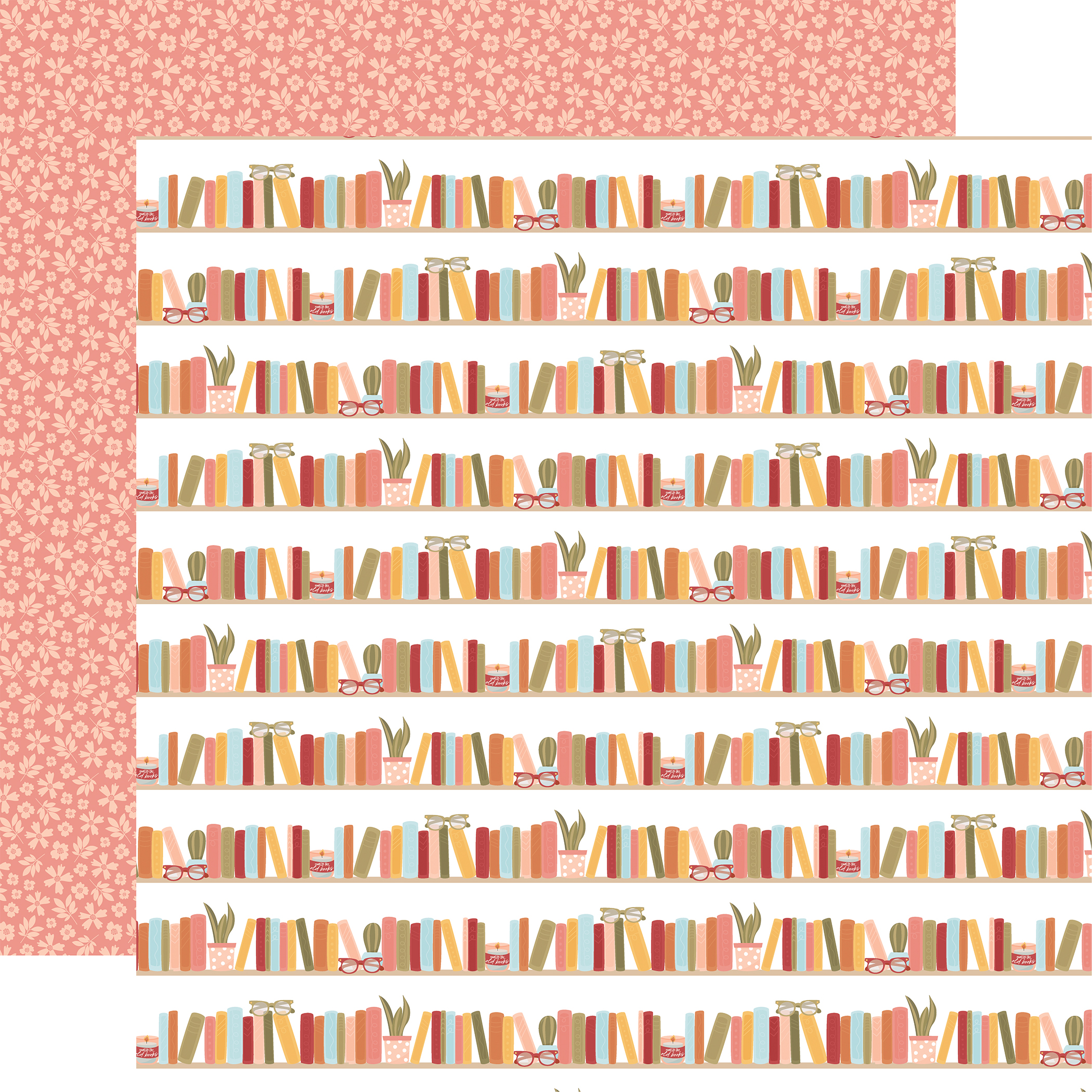 Echo Park Bookish 12X12 Stacked Shelves