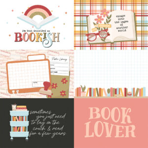 Echo Park Bookish 12X12 6X4 Journaling Cards