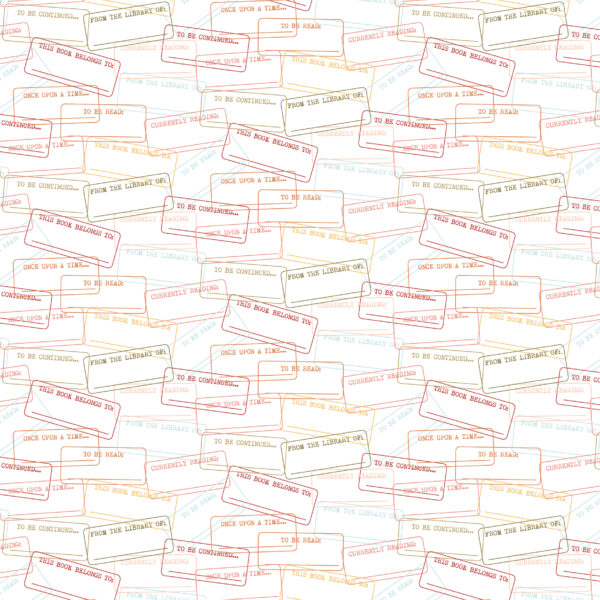 Echo Park Bookish 12X12 Book Stamps