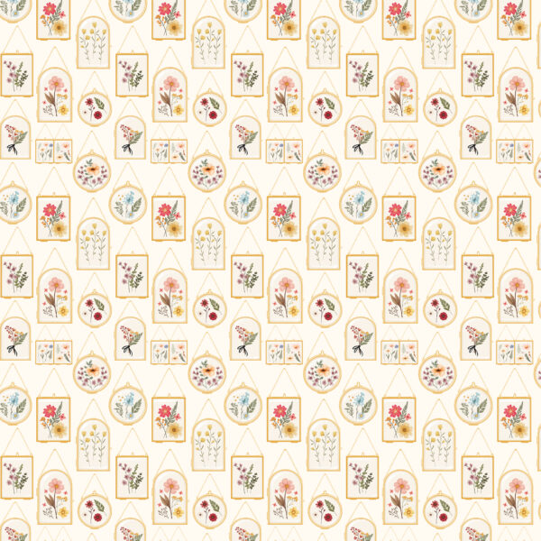 Carta Bella Pressed Floral 12X12 Pressed Golden Frames