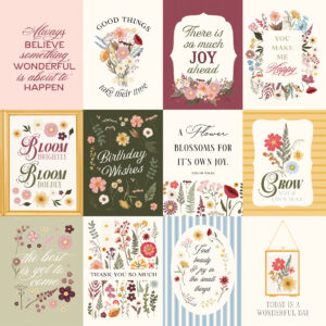Carta Bella Pressed Floral 12X12 3X4 Journaling Cards