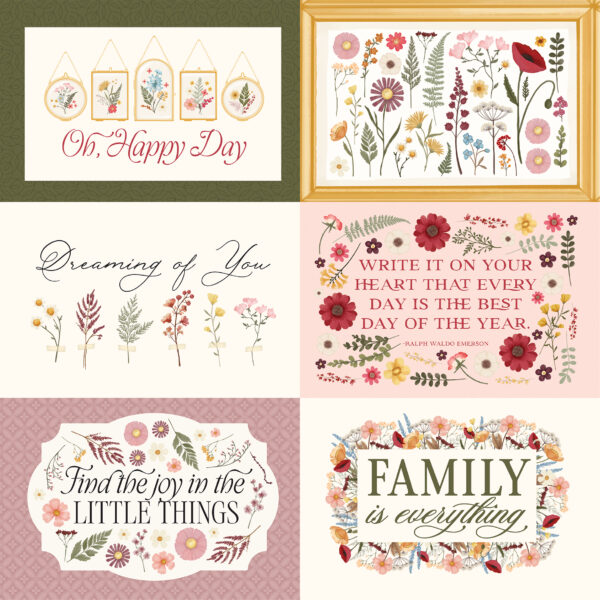 Carta Bella Pressed Floral 12X12 6X4 Journaling Cards