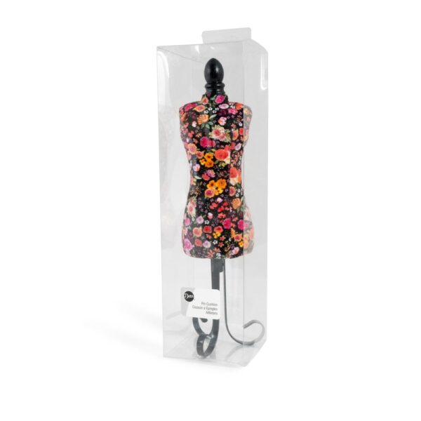 Dritz Dress Form Pin Cushion Black Floral