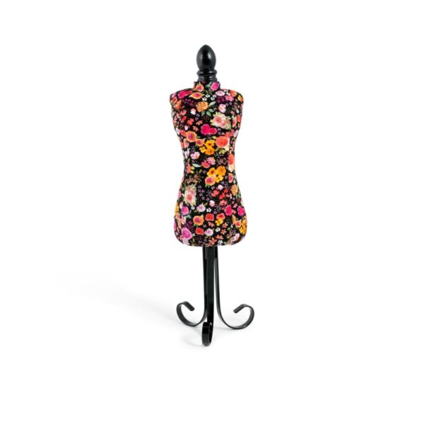 Dritz Dress Form Pin Cushion Black Floral