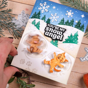 WF Die-n-stencil Snow Angel Pup Duo