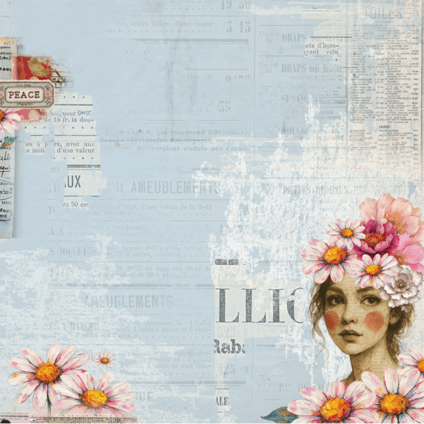 Uniquely Creative Dressed in Daydreams 12X12 Wild Daisy Paper