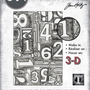 Sizzix 3-D Texture Fades Embossing Folder Numbered Large/A5 By Tim Holtz