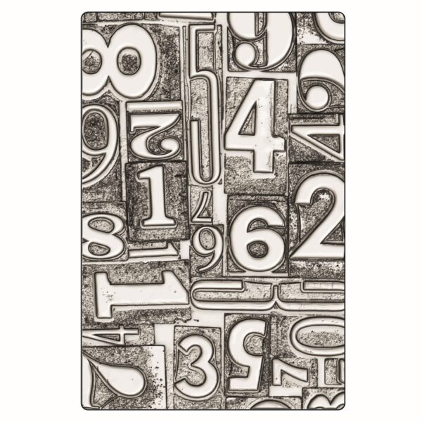 Sizzix 3-D Texture Fades Embossing Folder Numbered Large/A5 By Tim Holtz