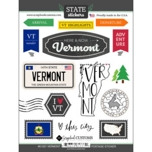 SCRAPBOOK CUSTOMS STATE STICKER VERMONT POSTAGE