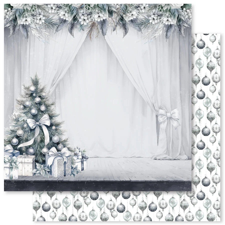 Paper Roses White Christmas C 12X12 Paper
