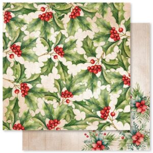 Paper Roses Woodland Christmas B 12X12 Paper