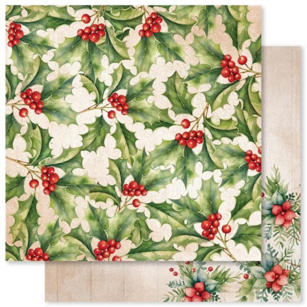 Paper Roses Woodland Christmas B 12X12 Paper