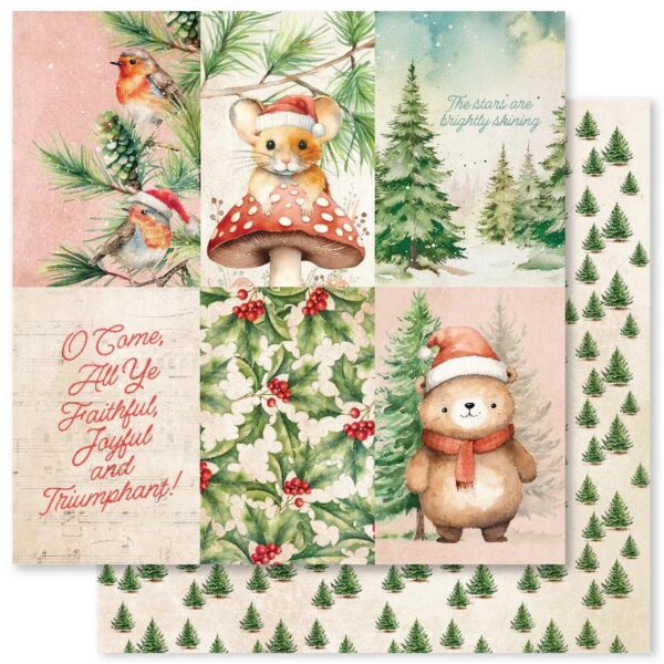 Paper Roses Woodland Christmas D 12X12 Paper