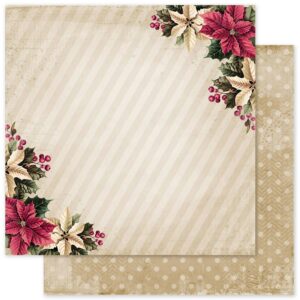 Paper Roses Christmas Holly C 12X12 Paper