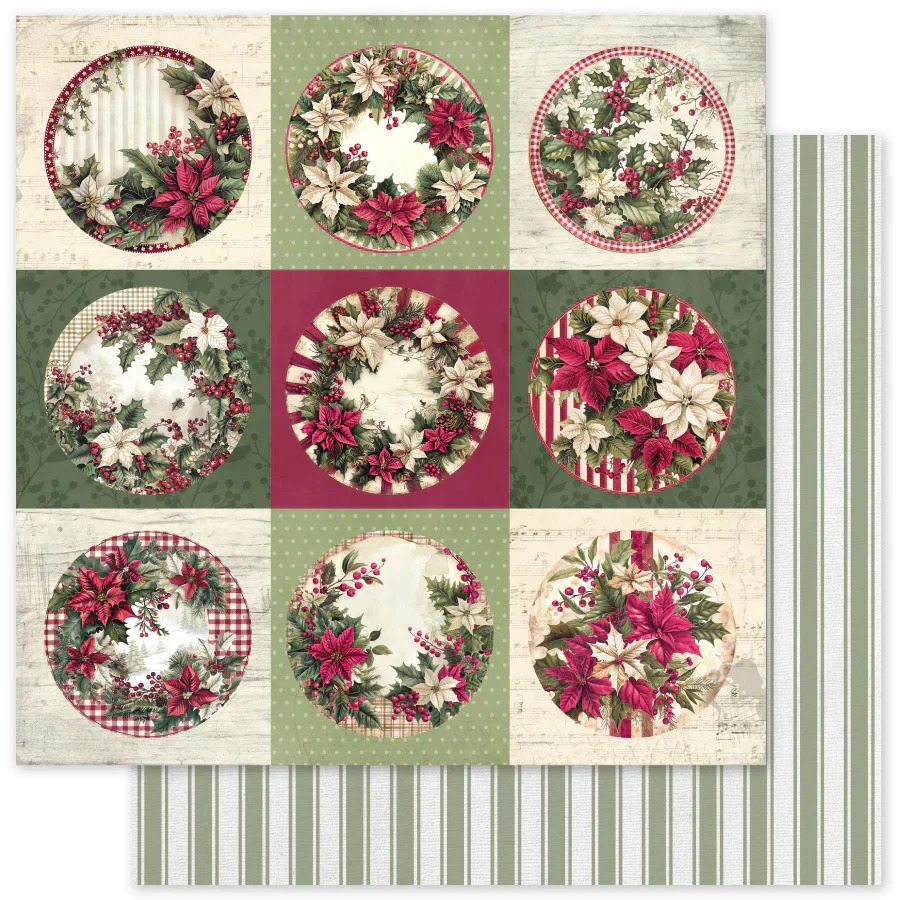 Paper Roses Christmas Holly D 12X12 Paper