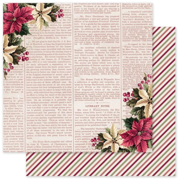 Paper Roses Christmas Holly E 12X12 Paper