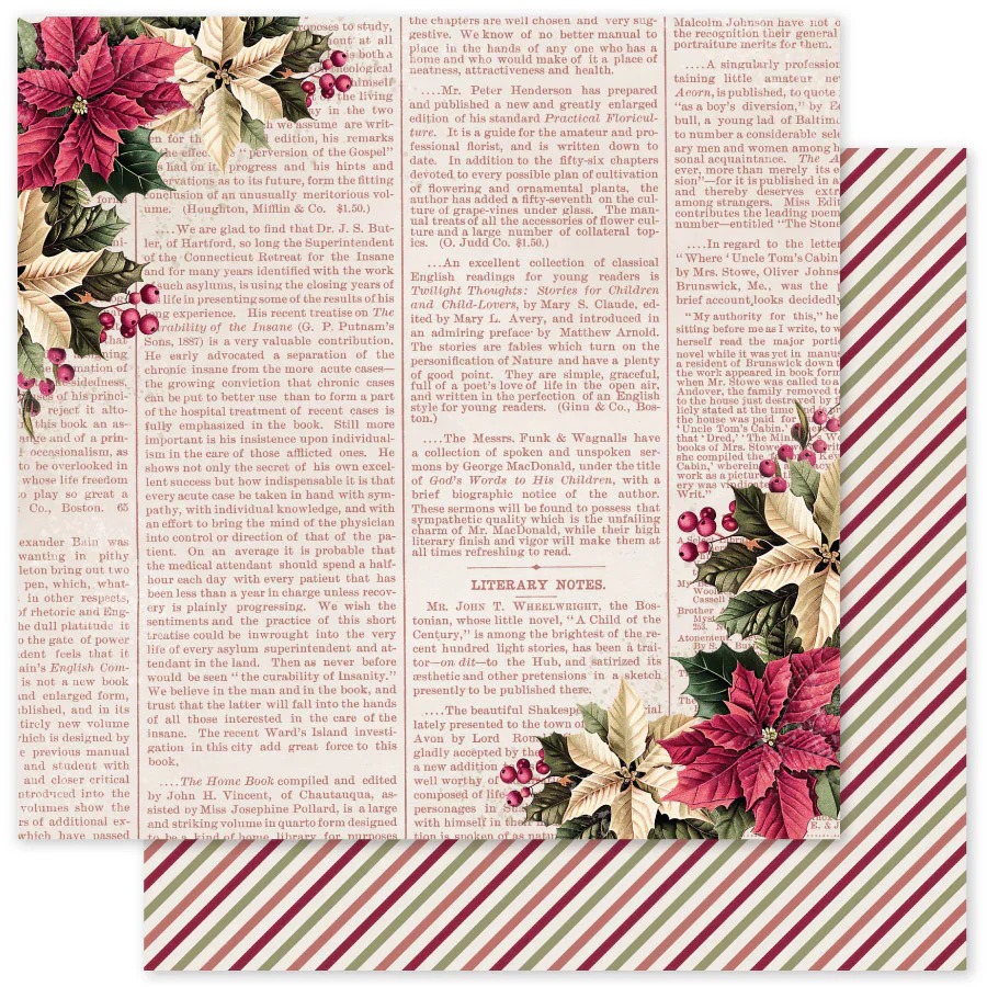 Paper Roses Christmas Holly E 12X12 Paper