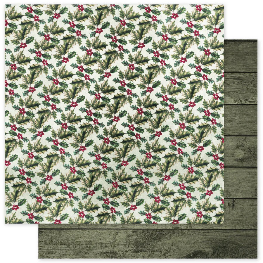 Paper Roses Christmas Holly Basics E 12X12 Paper