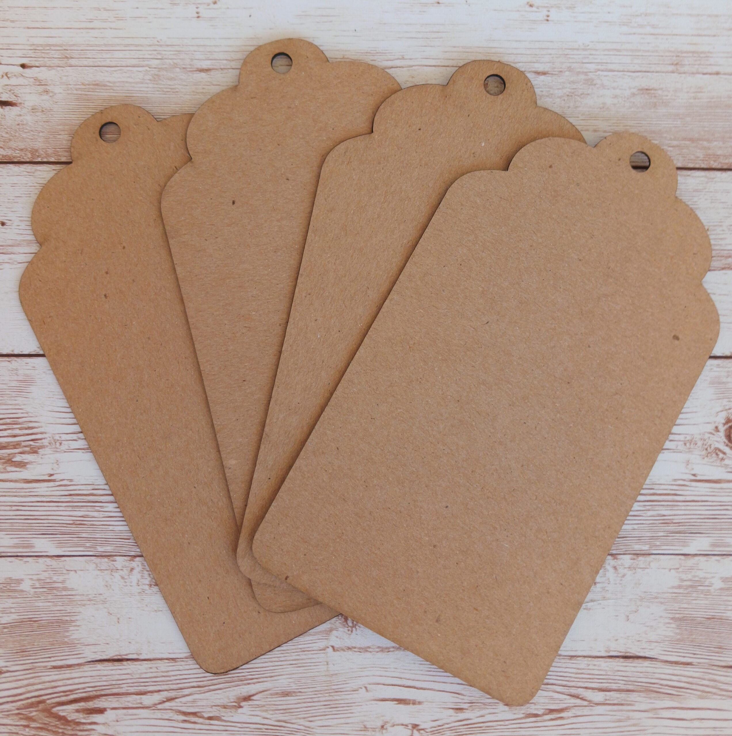 Clear Scraps Chipboard Scallop Tags