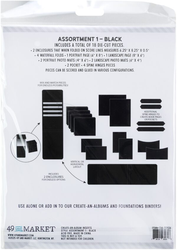 49 & MARKET CREATE AN ALBUM INSERTS 1 BLACK ASSORTMENT