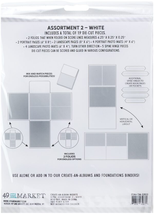 49 & MARKET CREATE AN ALBUM INSERTS 2 WHITE ASSORTMENT