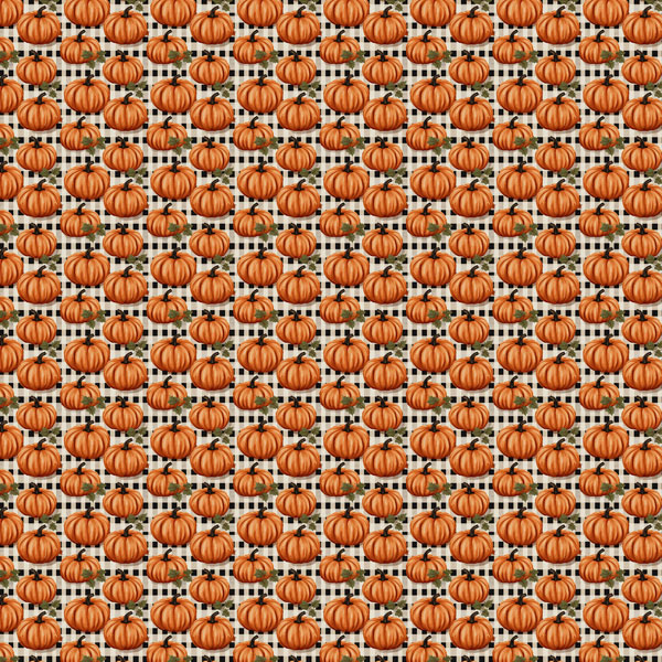 SCRAPBOOK CUSTOMS 12X12 PUMPKIN GINGHAM