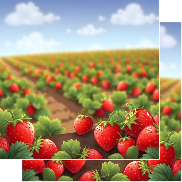 SCRAPBOOK CUSTOMS 12X12 STRAWBERRY FIELDS