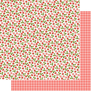 SCRAPBOOK CUSTOMS 12X12 STRAWBERRY GINGHAM
