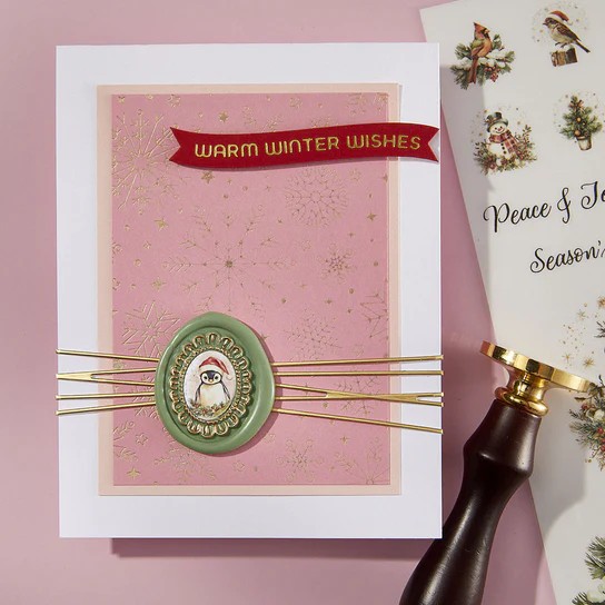 Spellbinders Frames Wax Seal Stamps From the Holiday Magic Collection