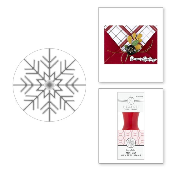 Spellbinders Spellbinders Mini 3D Wax Seal Stamp Snowflake From the Holiday Magic Collection