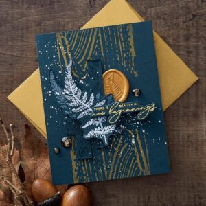 Spellbinders Fern Leaf 3D Wax Seal Stamp From the Woodland Tales Collection