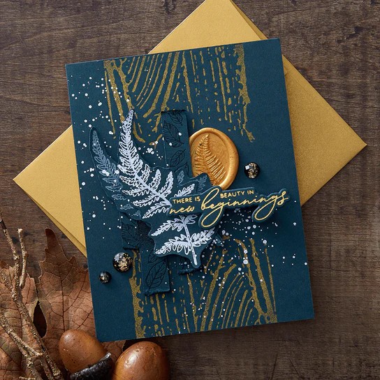 Spellbinders Fern Leaf 3D Wax Seal Stamp From the Woodland Tales Collection