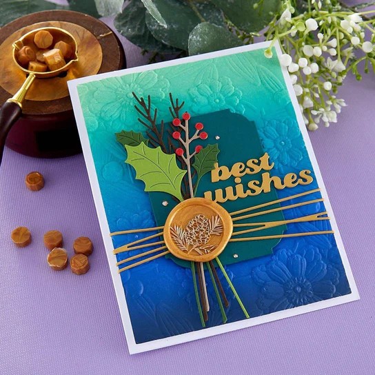 Spellbinders Pine Cone Spray Wax Seal Stamp From the Sealed 3D Christmas Collection