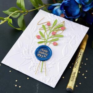 Spellbinders Wildflower Happy Birthday Wax Seal Stamp From the Sealed By Spellbinders Collection