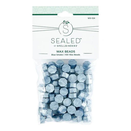 Spellbinders Blue Smoke Wax Beads From the Sealed By Spellbinders Collection