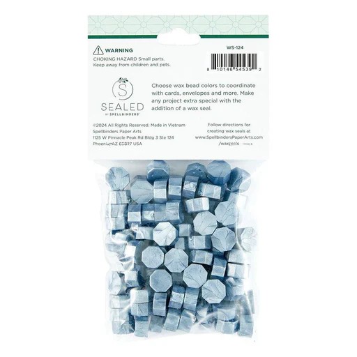 Spellbinders Blue Smoke Wax Beads From the Sealed By Spellbinders Collection