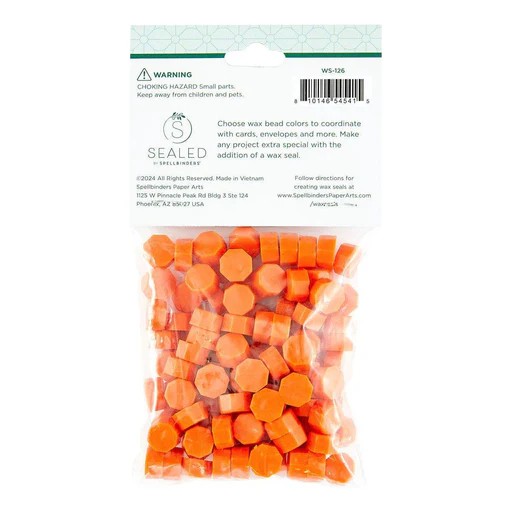 Spellbinders Orange Wax Beads From the Sealed By Spellbinders Collection