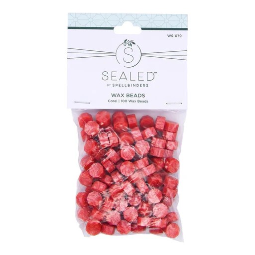 Spellbinders Coral Wax Beads From the Sealed By Spellbinders Collection