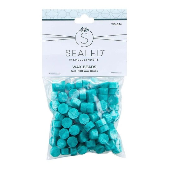 Spellbinders Teal Wax Beads From the Sealed By Spellbinders Collection