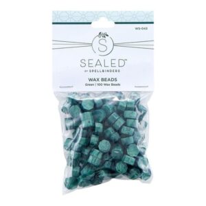 Spellbinders Green Wax Beads From the Sealed By Spellbinders Collection
