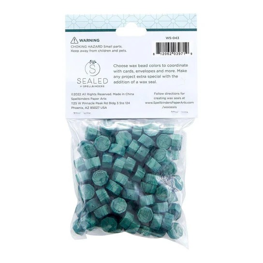 Spellbinders Green Wax Beads From the Sealed By Spellbinders Collection