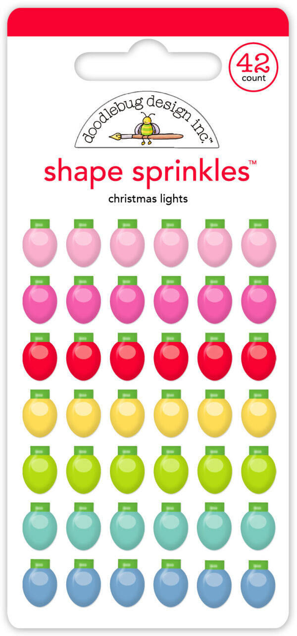 Doodlebug Oh What Fun Christmas Lights Shape Sprinkles