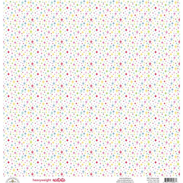 Doodlebug Oh What Fun 12X12 Christmas Magic Heavyweight Acetate