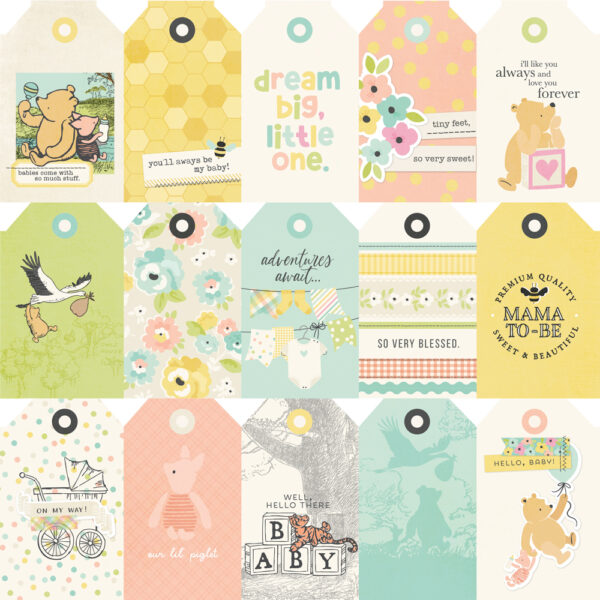 Simple Stories Say Cheese Classic Pooh Baby 12X12 Tag Elements