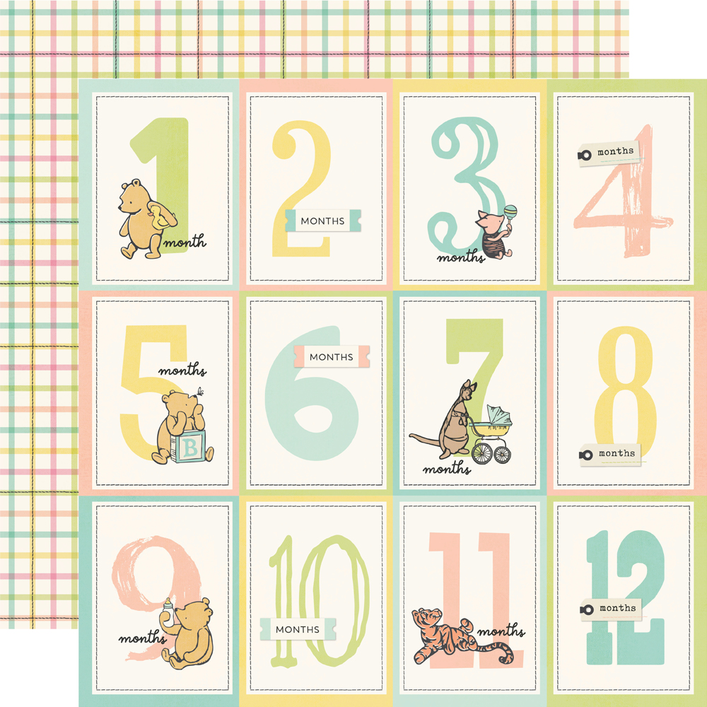 Simple Stories Say Cheese Classic Pooh Baby 12X12 3X4 Month Elements
