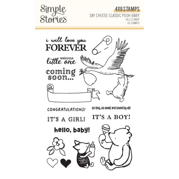 Simple Stories Say Cheese Classic Pooh Baby Hello Baby Stamps
